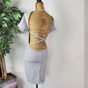 Hot Gal Gray Backless Dress Women's Size Medium